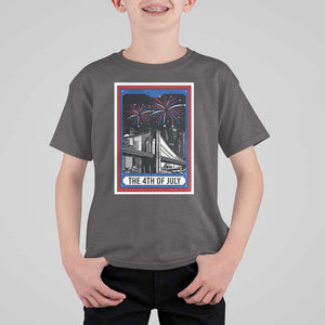 The 4th Of July T Shirt For Kid Vintage Tarot Card Dark Magic USA Fireworks TS11 Dark Chocolate Print Your Wear