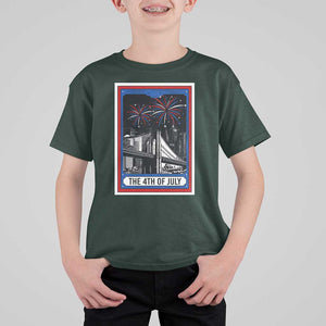 The 4th Of July T Shirt For Kid Vintage Tarot Card Dark Magic USA Fireworks TS11 Dark Forest Green Print Your Wear