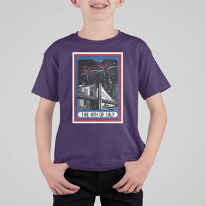 The 4th Of July T Shirt For Kid Vintage Tarot Card Dark Magic USA Fireworks TS11 Purple Print Your Wear