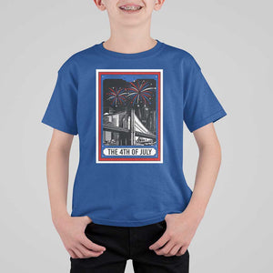 The 4th Of July T Shirt For Kid Vintage Tarot Card Dark Magic USA Fireworks TS11 Royal Blue Print Your Wear