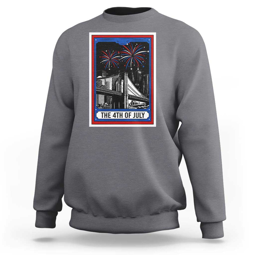 The 4th Of July Sweatshirt Vintage Tarot Card Dark Magic USA Fireworks TS11 Charcoal Print Your Wear