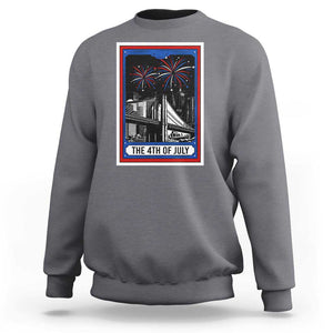 The 4th Of July Sweatshirt Vintage Tarot Card Dark Magic USA Fireworks TS11 Charcoal Print Your Wear