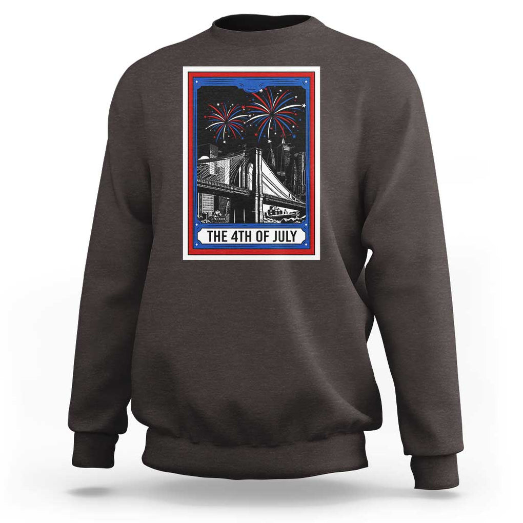The 4th Of July Sweatshirt Vintage Tarot Card Dark Magic USA Fireworks TS11 Dark Chocolate Print Your Wear