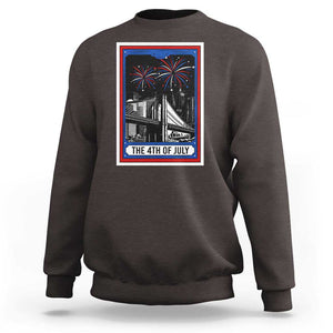 The 4th Of July Sweatshirt Vintage Tarot Card Dark Magic USA Fireworks TS11 Dark Chocolate Print Your Wear
