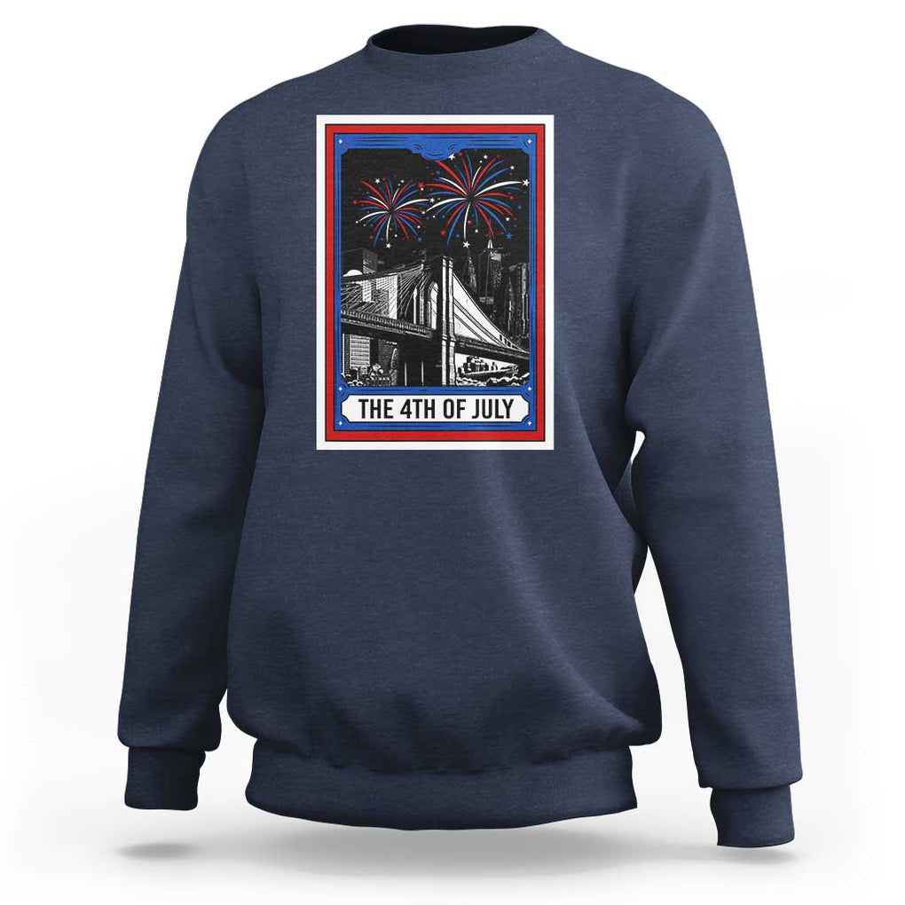 The 4th Of July Sweatshirt Vintage Tarot Card Dark Magic USA Fireworks TS11 Navy Print Your Wear