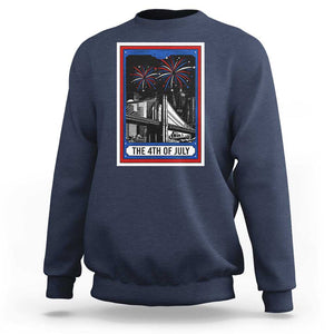The 4th Of July Sweatshirt Vintage Tarot Card Dark Magic USA Fireworks TS11 Navy Print Your Wear