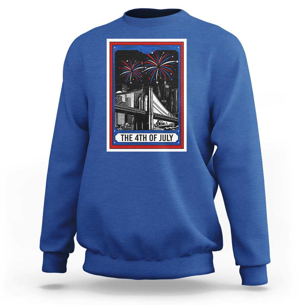 The 4th Of July Sweatshirt Vintage Tarot Card Dark Magic USA Fireworks TS11 Royal Blue Print Your Wear