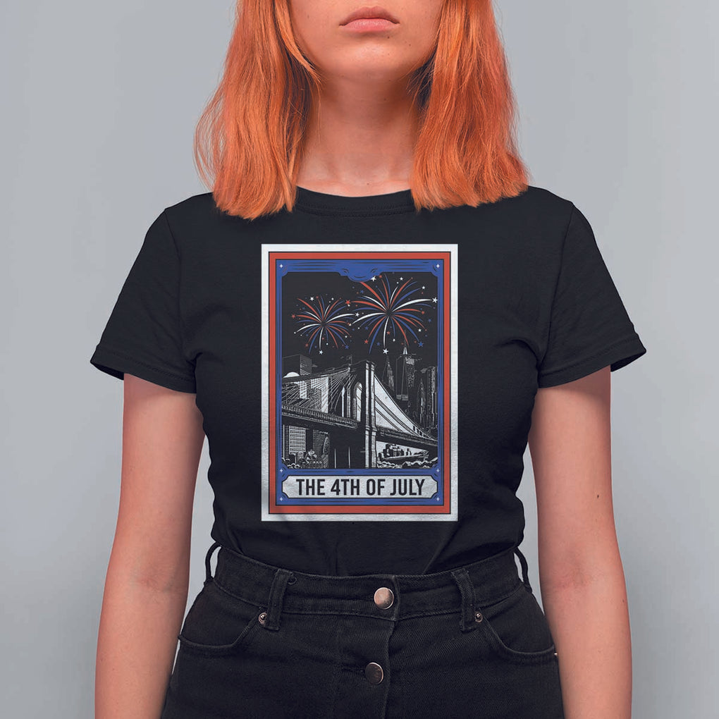 The 4th Of July T Shirt For Women Vintage Tarot Card Dark Magic USA Fireworks TS11 Black Print Your Wear