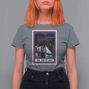 The 4th Of July T Shirt For Women Vintage Tarot Card Dark Magic USA Fireworks TS11 Charcoal Print Your Wear