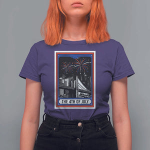 The 4th Of July T Shirt For Women Vintage Tarot Card Dark Magic USA Fireworks TS11 Purple Print Your Wear