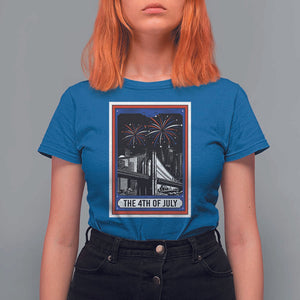 The 4th Of July T Shirt For Women Vintage Tarot Card Dark Magic USA Fireworks TS11 Royal Blue Print Your Wear