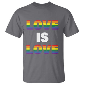 LGBTQ T Shirt Love Is Love Rainbow Gay Pride Queer TS11 Charcoal Print Your Wear