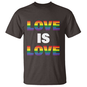 LGBTQ T Shirt Love Is Love Rainbow Gay Pride Queer TS11 Dark Chocolate Print Your Wear