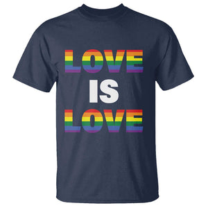 LGBTQ T Shirt Love Is Love Rainbow Gay Pride Queer TS11 Navy Print Your Wear