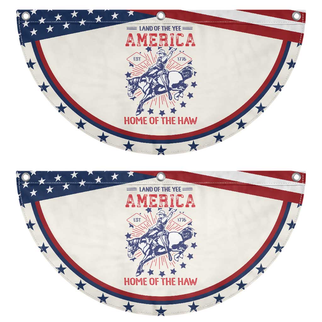 Funny 4th of July Western Cowboy Patriotic Fan Flag America Land Of The Yee Home Of The Haw TS11 2pcs pack Classic Beige Print Your Wear