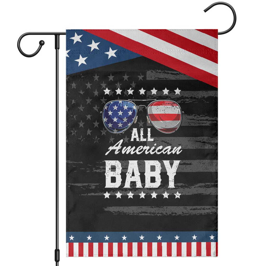 Funny All American Baby 4th Of July Garden Flag Family Matching Sunglasses TS11 Distressed Black Blue Print Your Wear