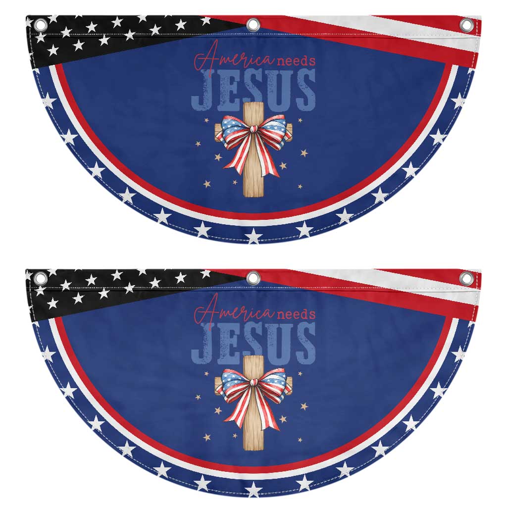 Funny America Needs Jesus Patriotic Fan Flag 4th Of July Christian Coquette Bow TS11 2pcs pack Classic Navy Print Your Wear