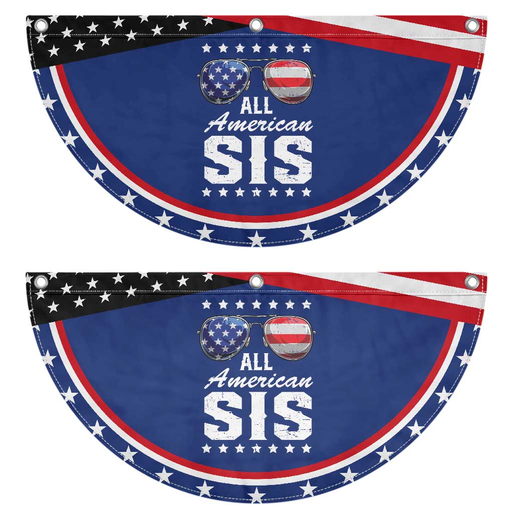 Funny All American Sis 4th Of July Patriotic Fan Flag Family Matching Sunglasses TS11 2pcs pack Classic Navy Print Your Wear