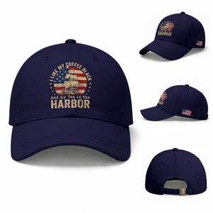 I Like My Coffee Black And My Tea In The Harbor Baseball Cap Funny US History TS11 Baseball Cap Universal Fit Dark Blue Print Your Wear