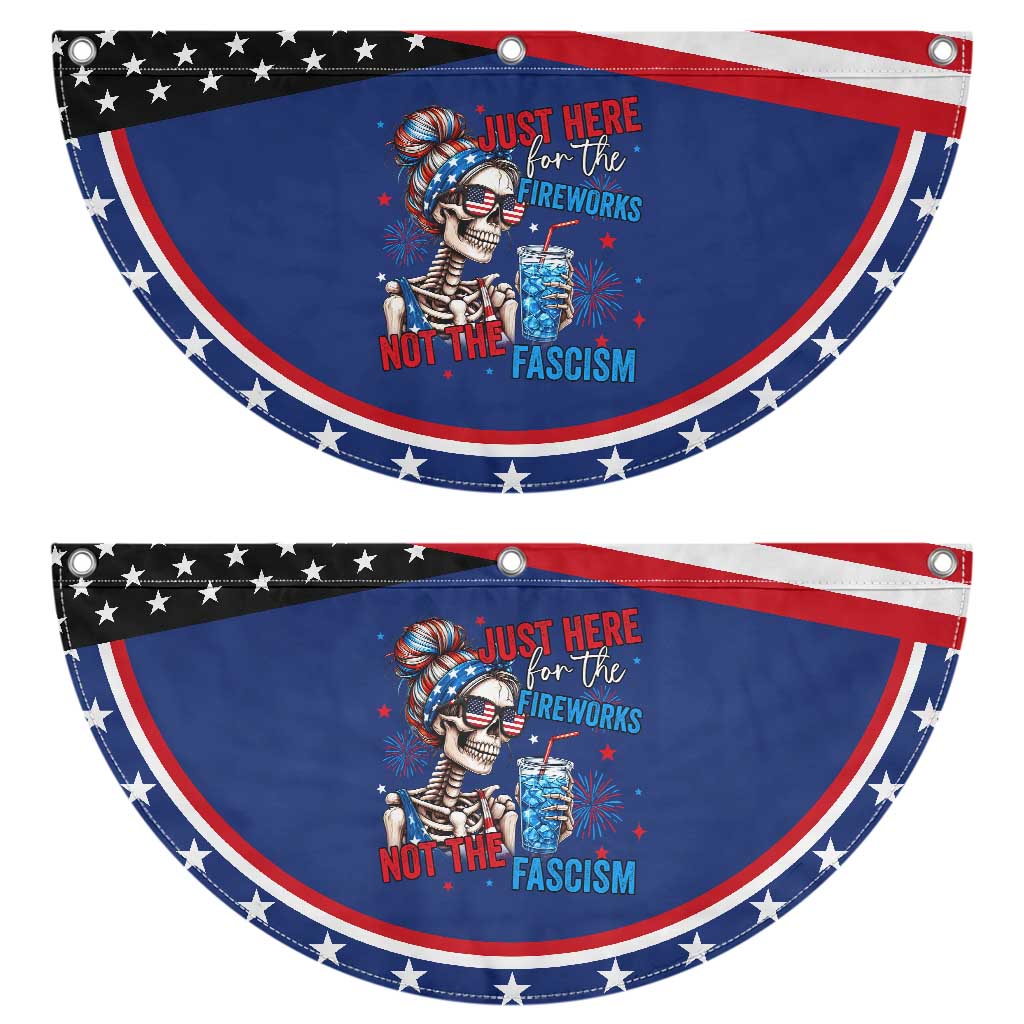 Just Here For The Fireworks Not The Fascism Patriotic Fan Flag Funny Skeleton 4th of July TS11 2pcs pack Classic Navy Print Your Wear