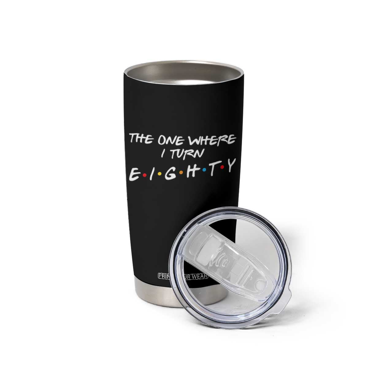 80th Birthday Tumbler Cup The One Where I Turn Eighty Funny TV Series Bday TS11 Print Your Wear