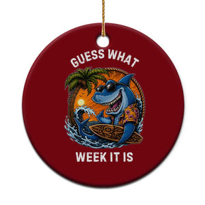 Funny Shark Guess What Week It Is Ceramic Ornament Shark Awareness Summer Vacation TS11 1pc Red Print Your Wear