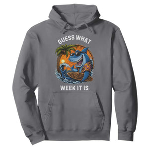 Funny Shark Guess What Week It Is Hoodie Shark Awareness Summer Vacation TS11 Charcoal Print Your Wear