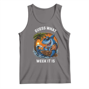Funny Shark Guess What Week It Is Tank Top Shark Awareness Summer Vacation TS11 Deep Heather Print Your Wear