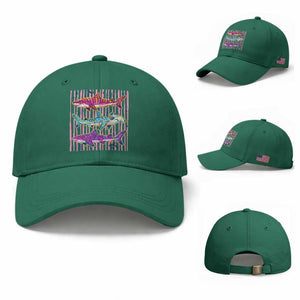 Shark Summer Striped Coastal Ocean Life Glitter Print Baseball Cap TS11 Baseball Cap Universal Fit Irish Green Print Your Wear