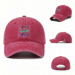 Shark Summer Striped Coastal Ocean Life Glitter Print Washed Cotton Baseball Cap TS11 Washed Cap Universal Fit Red Print Your Wear