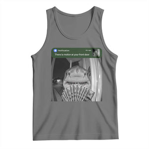 There is Motion at Your Front Door Funny Shark Motion Meme Tank Top TS11 Black Heather Print Your Wear