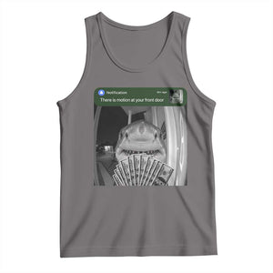 There is Motion at Your Front Door Funny Shark Motion Meme Tank Top TS11 Deep Heather Print Your Wear