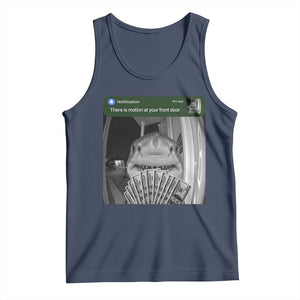 There is Motion at Your Front Door Funny Shark Motion Meme Tank Top TS11 Navy Print Your Wear