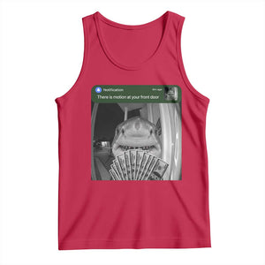 There is Motion at Your Front Door Funny Shark Motion Meme Tank Top TS11 Red Print Your Wear