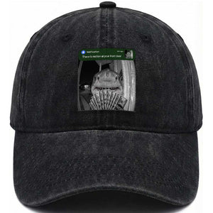 There is Motion at Your Front Door Funny Shark Motion Meme Washed Cotton Baseball Cap TS11 Print Your Wear