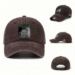 There is Motion at Your Front Door Funny Shark Motion Meme Washed Cotton Baseball Cap TS11 Washed Cap Universal Fit Dark Brown Print Your Wear