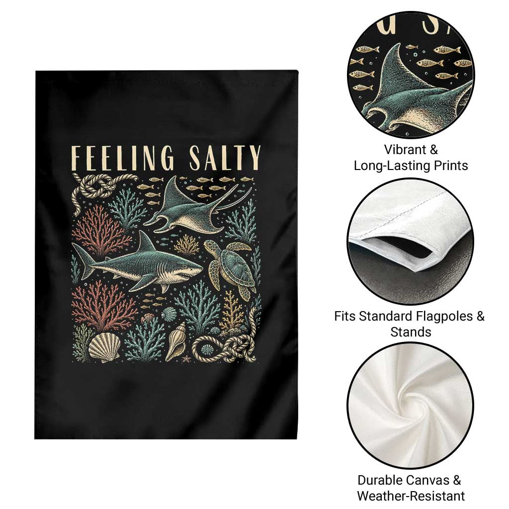 Feeling Salty Shark Lover Vintage Ocean Life Garden Flag TS11 Print Your Wear