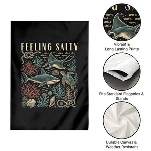 Feeling Salty Shark Lover Vintage Ocean Life Garden Flag TS11 Print Your Wear