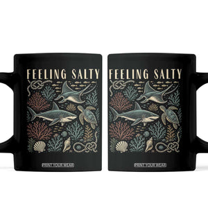 Feeling Salty Shark Lover Vintage Ocean Life Coffee Mug TS11 Black Print Your Wear