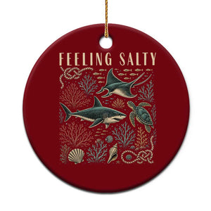 Feeling Salty Shark Lover Vintage Ocean Life Ceramic Ornament TS11 1pc Red Print Your Wear