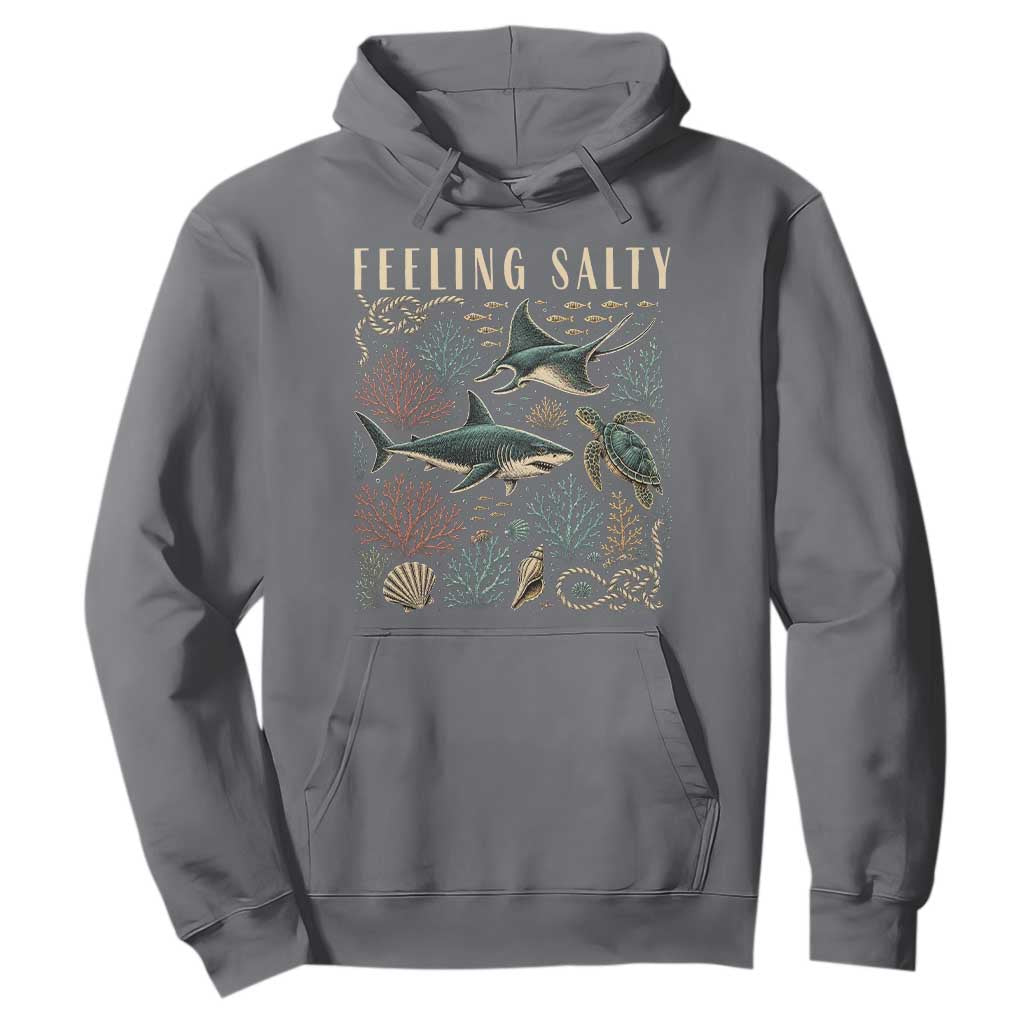 Feeling Salty Shark Lover Vintage Ocean Life Hoodie TS11 Charcoal Print Your Wear