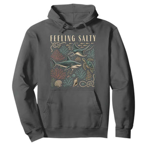 Feeling Salty Shark Lover Vintage Ocean Life Hoodie TS11 Dark Heather Print Your Wear