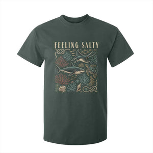 Feeling Salty Shark Lover Vintage Ocean Life T Shirt For Kid TS11 Dark Forest Green Print Your Wear