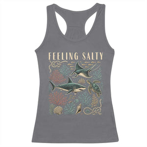 Feeling Salty Shark Lover Vintage Ocean Life Racerback Tank Top TS11 Charcoal Print Your Wear
