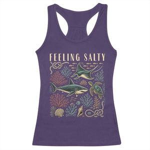 Feeling Salty Shark Lover Vintage Ocean Life Racerback Tank Top TS11 Purple Print Your Wear
