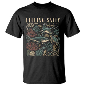 Feeling Salty Shark Lover Vintage Ocean Life T Shirt TS11 Black Print Your Wear