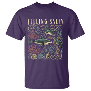 Feeling Salty Shark Lover Vintage Ocean Life T Shirt TS11 Purple Print Your Wear