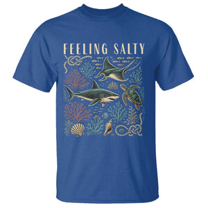 Feeling Salty Shark Lover Vintage Ocean Life T Shirt TS11 Royal Blue Print Your Wear