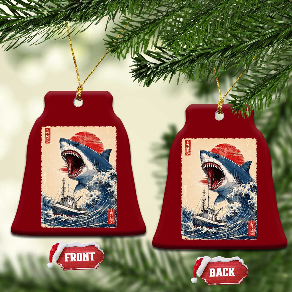 Megalodon Shark Japanese Vintage Graphic Ukiyo e Art Ceramic Ornament TS11 Print Your Wear