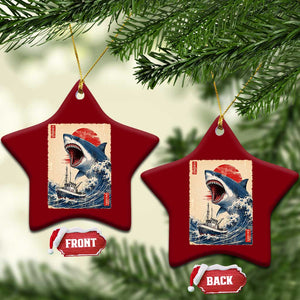 Megalodon Shark Japanese Vintage Graphic Ukiyo e Art Ceramic Ornament TS11 Print Your Wear
